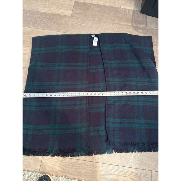 Loft M/L Plaid Fringe Poncho Wrap Shawl NEW - Picture 4 of 5